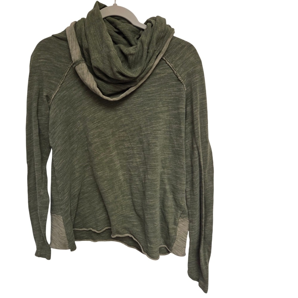 Free People Beach One Body Cowl Neck Long‎ Sleeve Pullover Top Olive Green XS - Picture 2 of 6